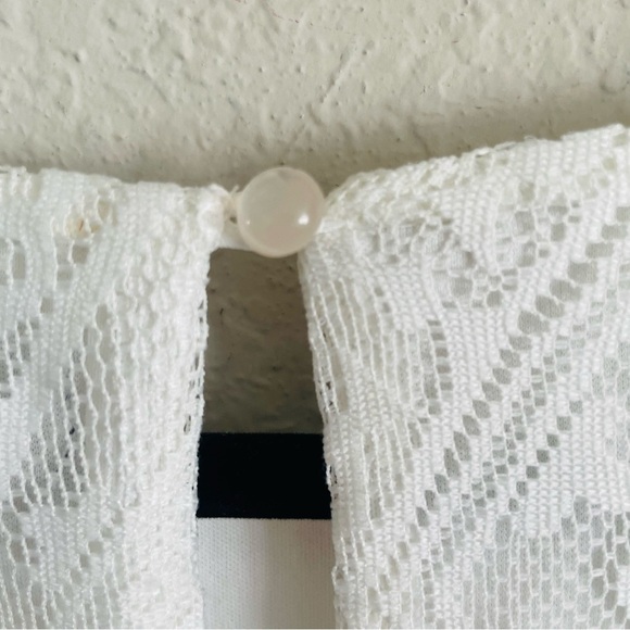 Lily Rose White Halter Maxi Sundress size S summer casual beach lace back slit - Picture 7 of 11